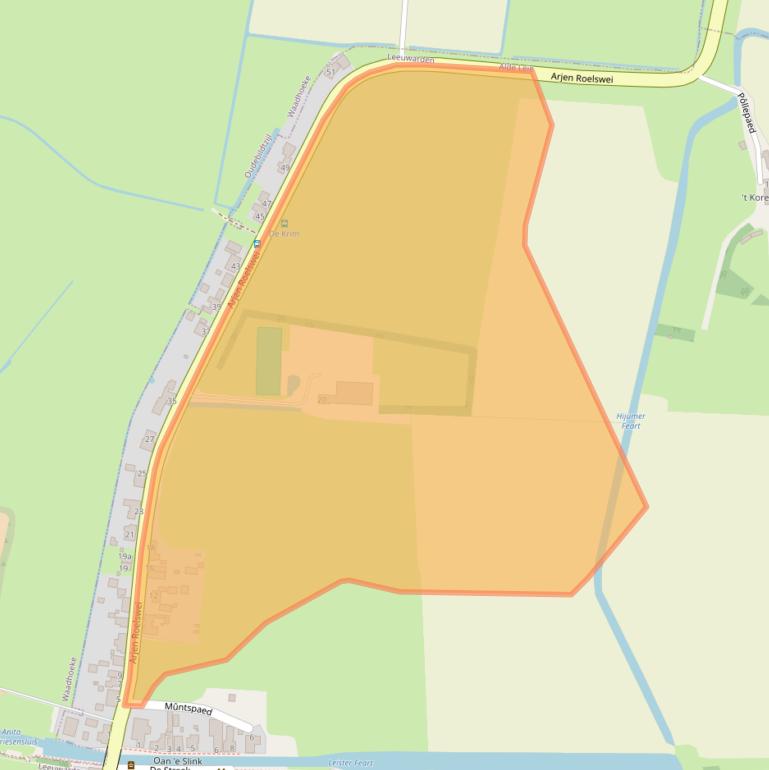 Kaart van postcodegebied 9071XK.