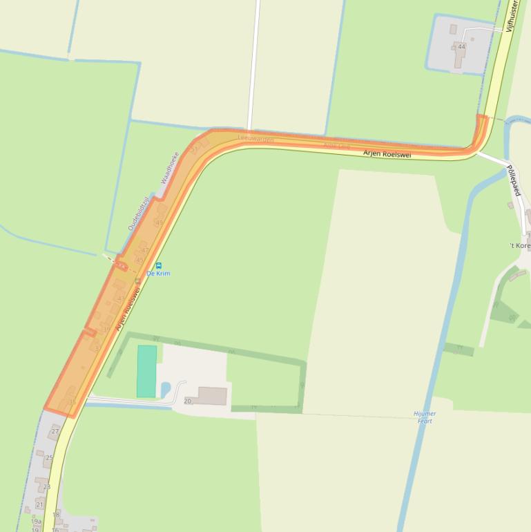 Kaart van postcodegebied 9071XL.