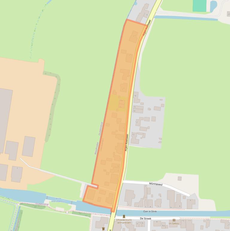 Kaart van postcodegebied 9071XM.