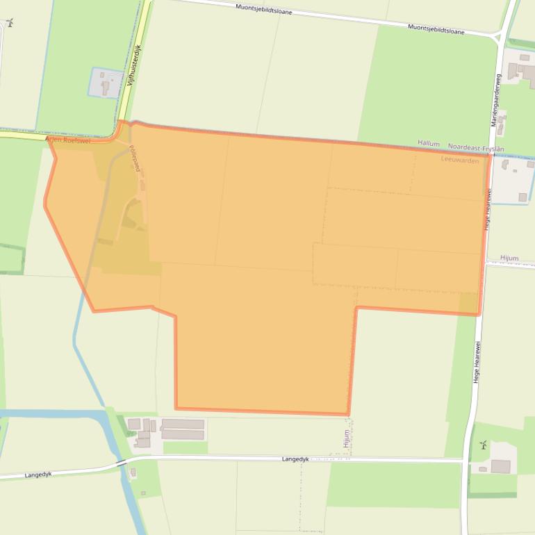 Kaart van postcodegebied 9071XW.