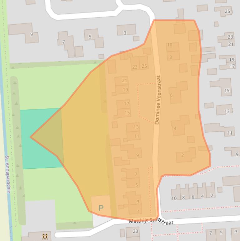 Kaart van postcodegebied 9072AM.