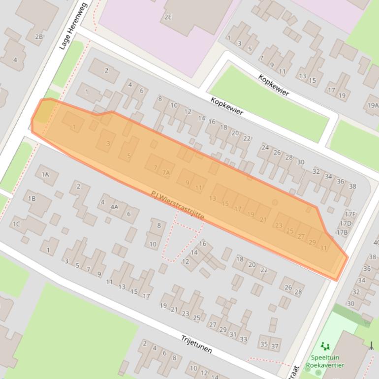 Kaart van postcodegebied 9073GR.