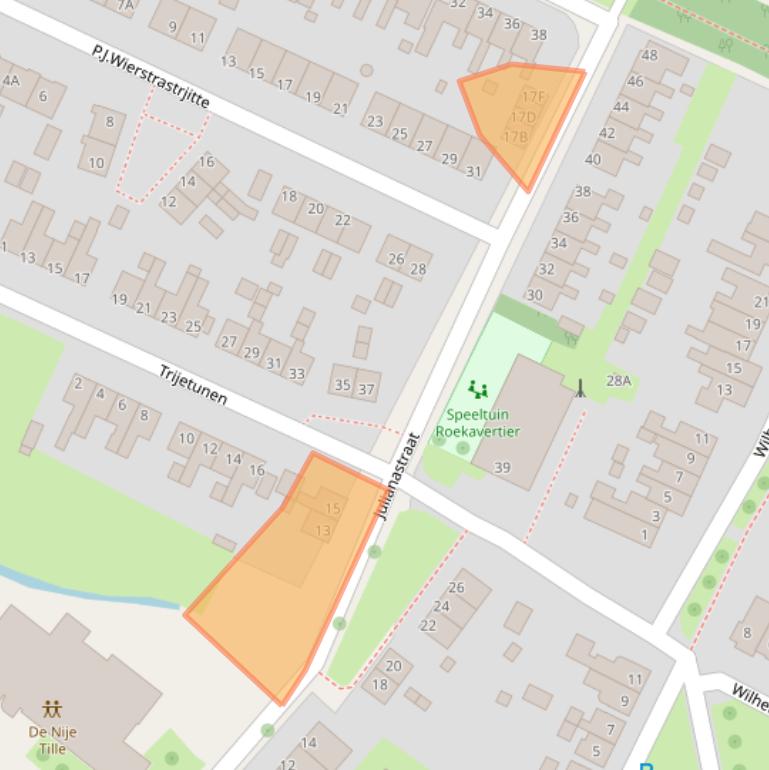 Kaart van postcodegebied 9073GW.