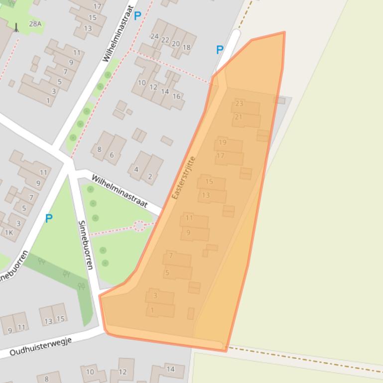 Kaart van postcodegebied 9073HC.