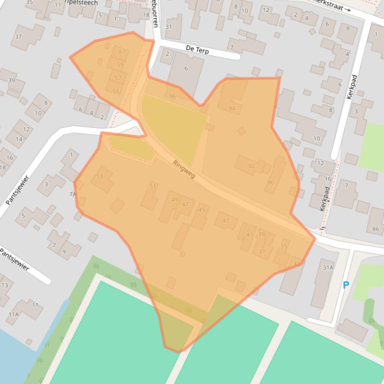 Kaart van postcodegebied 9073HJ.