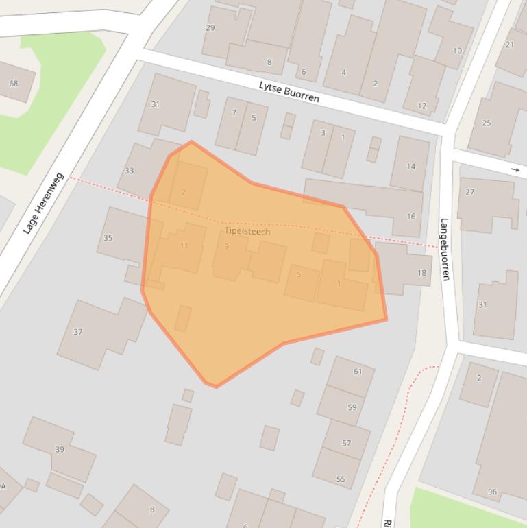 Kaart van postcodegebied 9073HV.