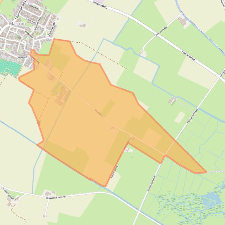 Kaart van postcodegebied 9073LN.