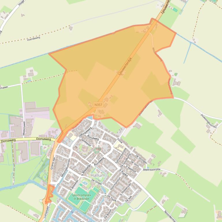 Kaart van postcodegebied 9074AA.