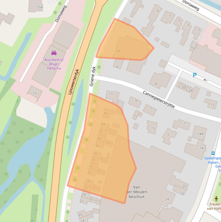 Kaart van postcodegebied 9074AC.