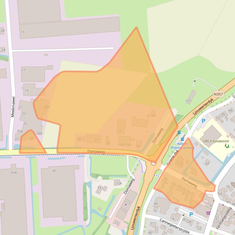 Kaart van postcodegebied 9074AE.