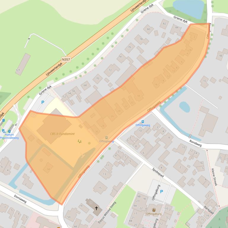 Kaart van postcodegebied 9074AK.