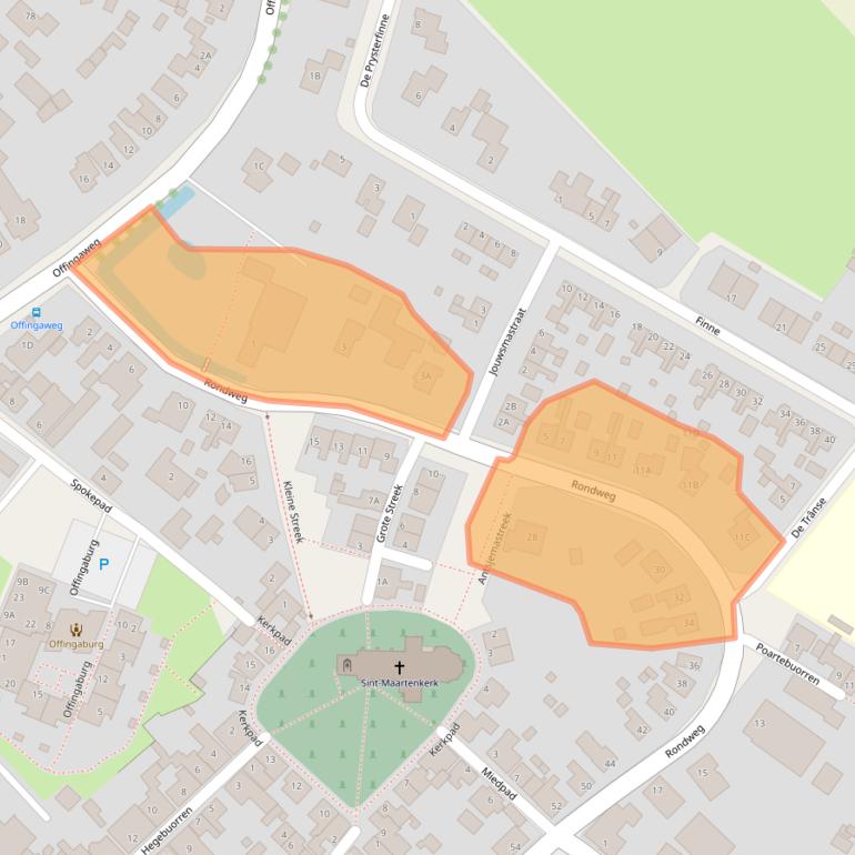 Kaart van postcodegebied 9074AM.