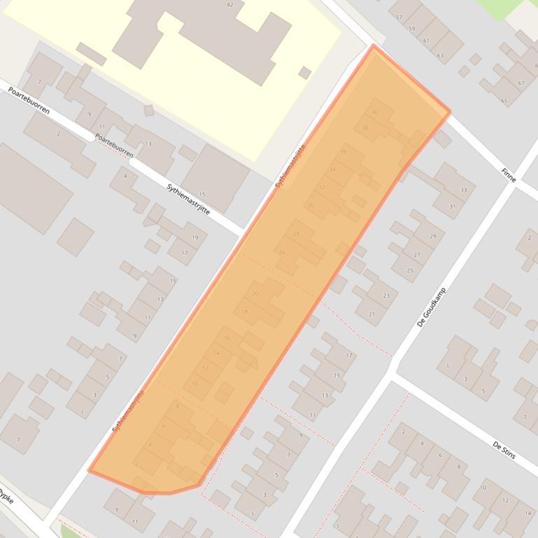 Kaart van postcodegebied 9074BA.