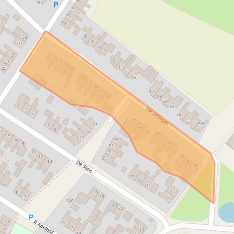 Kaart van postcodegebied 9074BD.