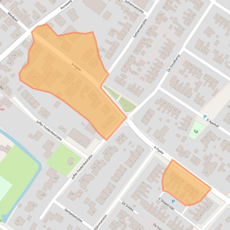 Kaart van postcodegebied 9074BK.