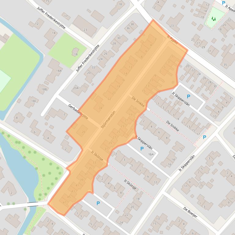 Kaart van postcodegebied 9074BN.