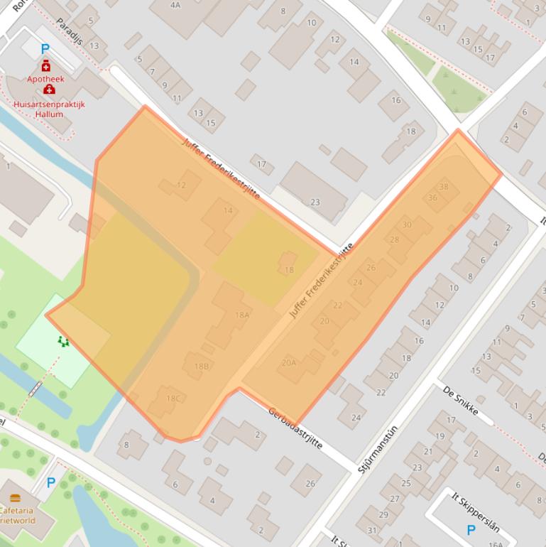 Kaart van postcodegebied 9074BS.