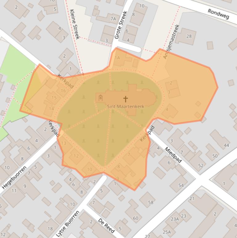 Kaart van postcodegebied 9074BX.