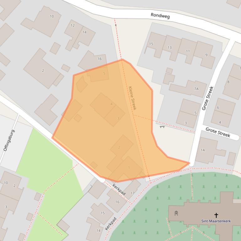 Kaart van postcodegebied 9074CC.