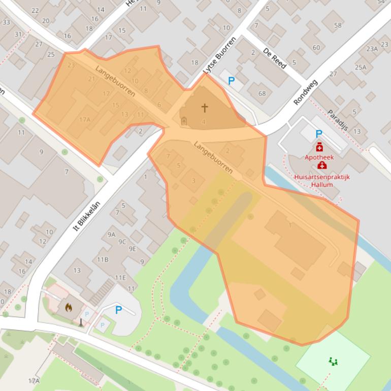 Kaart van postcodegebied 9074CE.