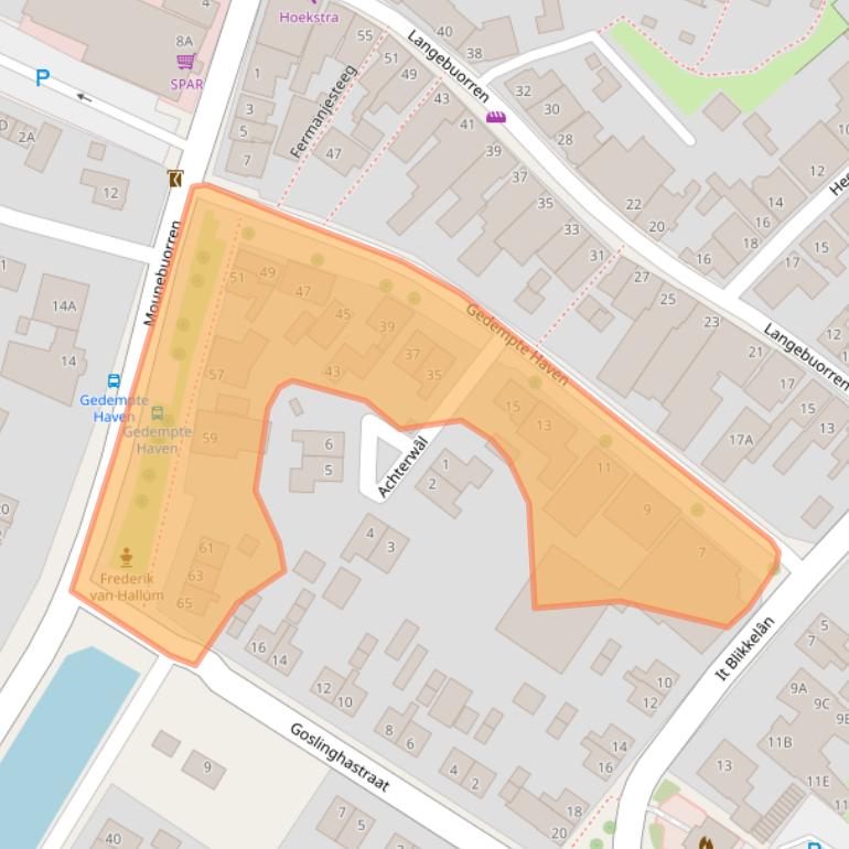 Kaart van postcodegebied 9074CL.