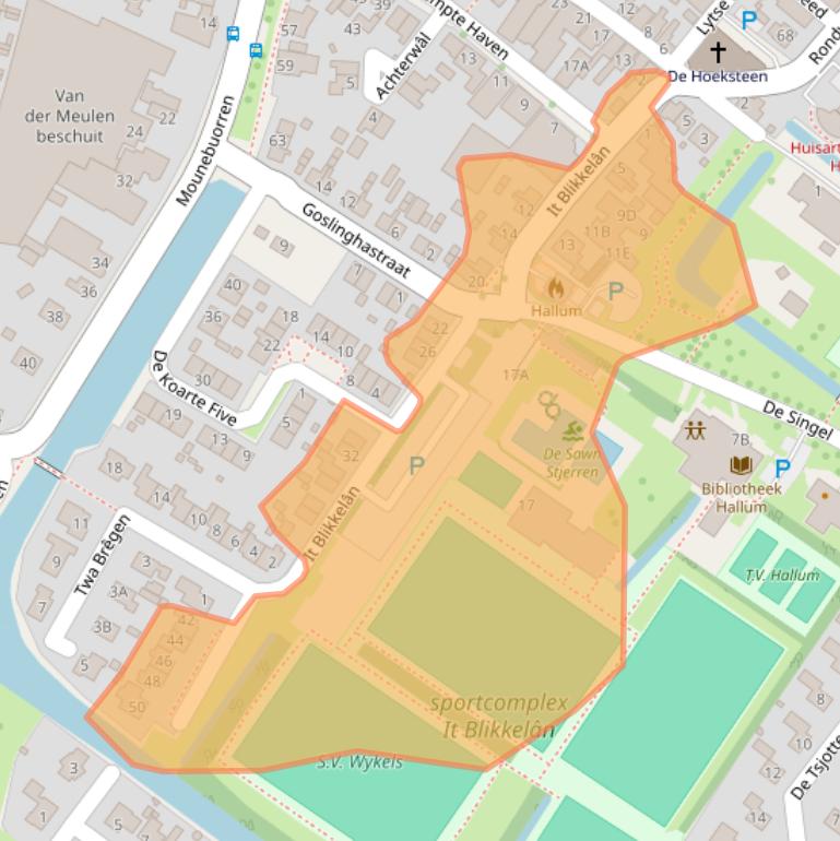 Kaart van postcodegebied 9074CM.