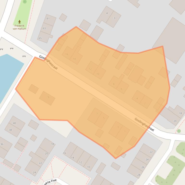 Kaart van postcodegebied 9074CP.