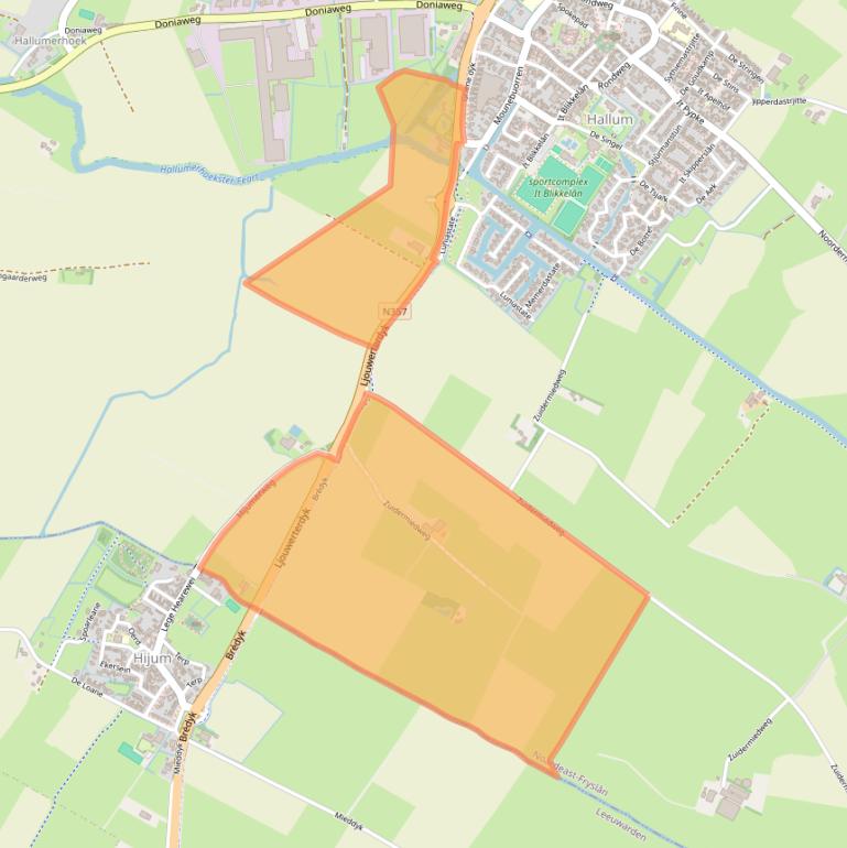 Kaart van postcodegebied 9074CS.