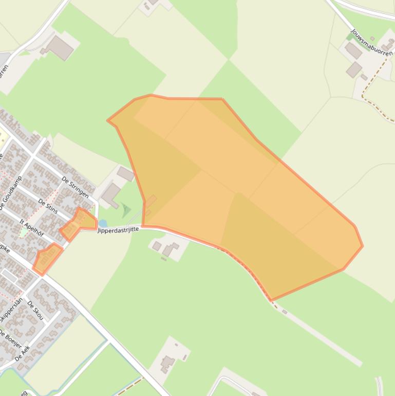 Kaart van postcodegebied 9074CW.