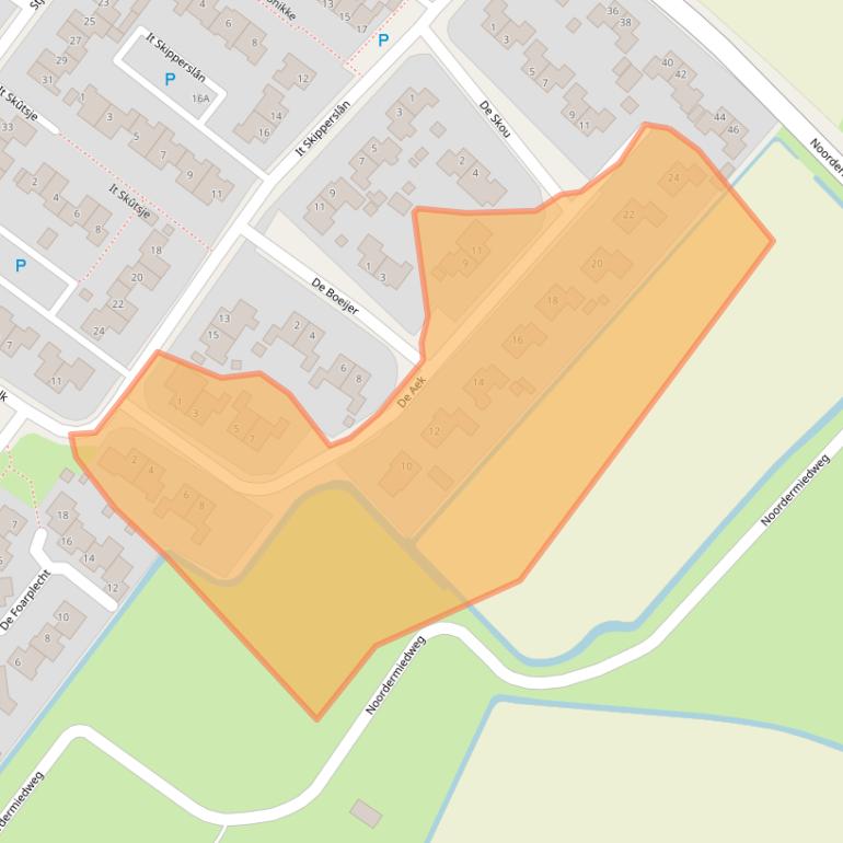 Kaart van postcodegebied 9074DA.