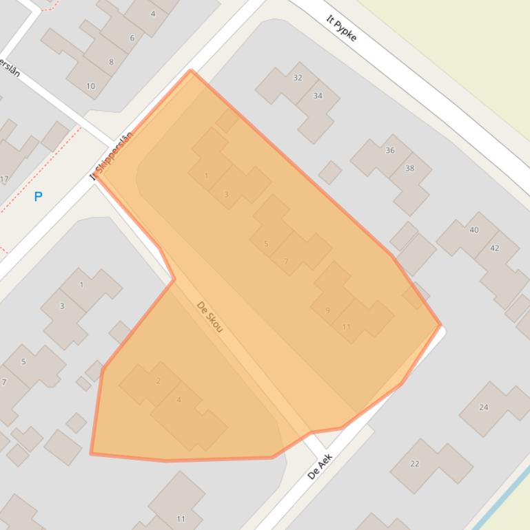 Kaart van postcodegebied 9074DC.