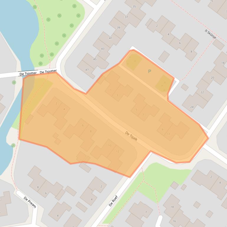 Kaart van postcodegebied 9074DD.