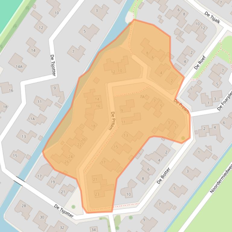 Kaart van postcodegebied 9074DL.