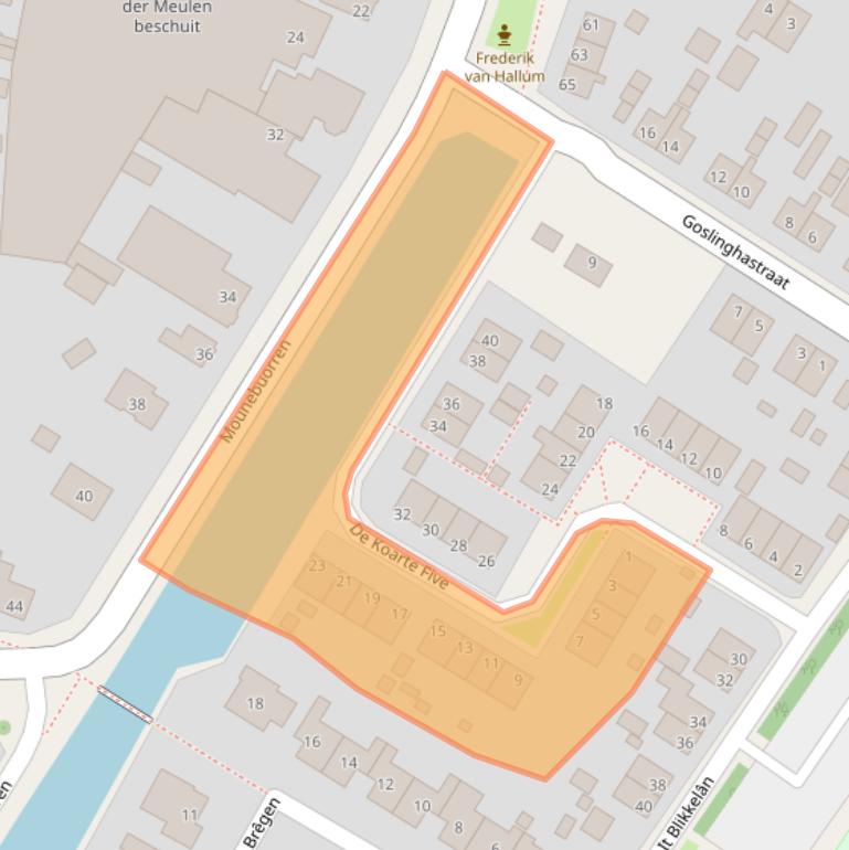 Kaart van postcodegebied 9074EA.