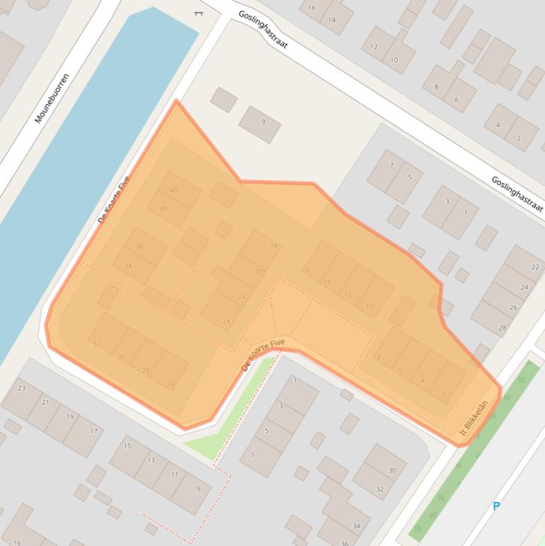 Kaart van postcodegebied 9074EB.