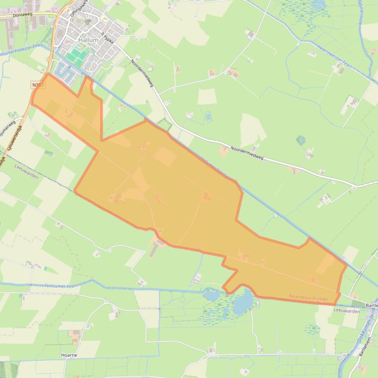 Kaart van postcodegebied 9074LD.