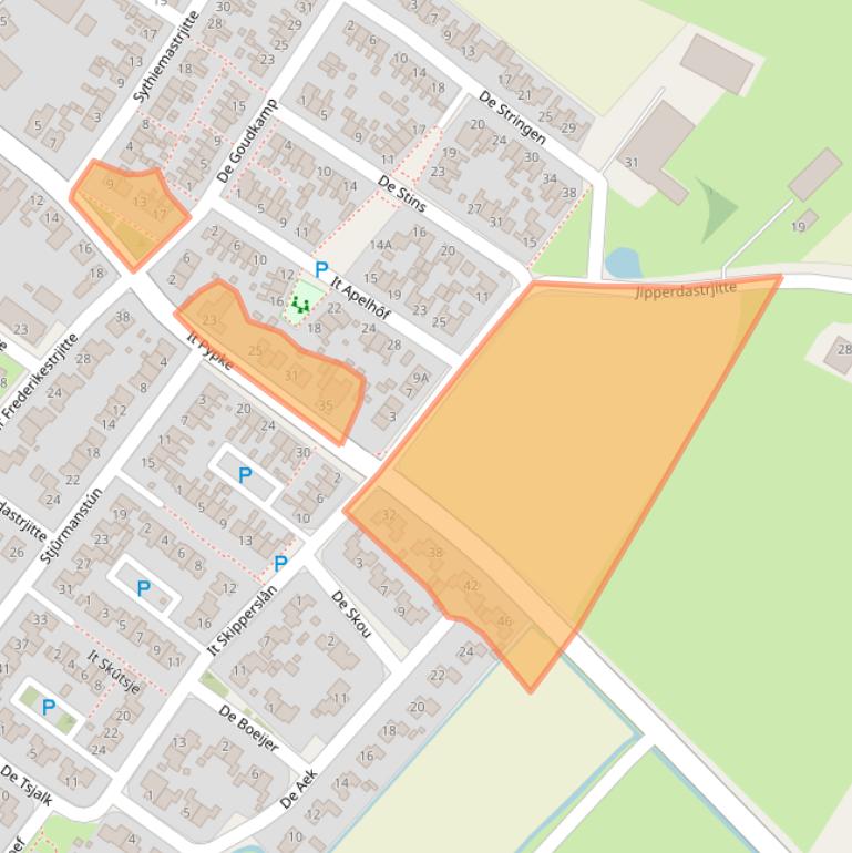 Kaart van postcodegebied 9074LG.