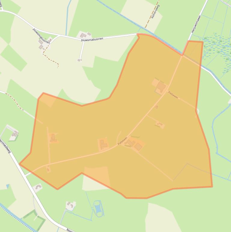 Kaart van postcodegebied 9074LH.