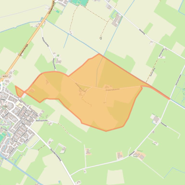 Kaart van postcodegebied 9074LL.