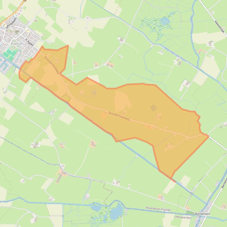Kaart van postcodegebied 9074LM.