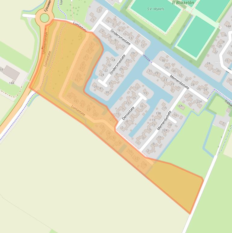 Kaart van postcodegebied 9074MC.