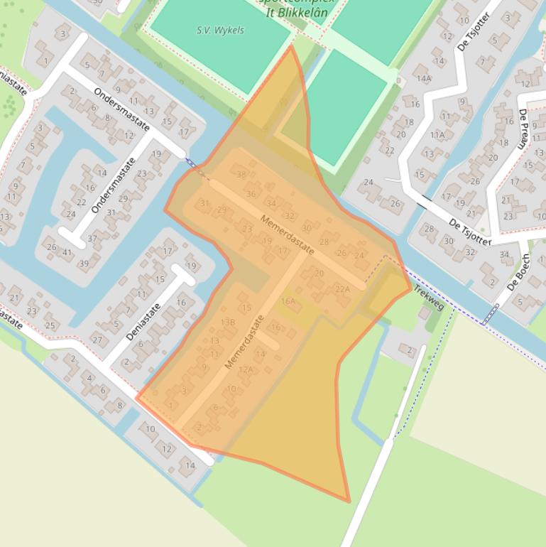 Kaart van postcodegebied 9074MG.