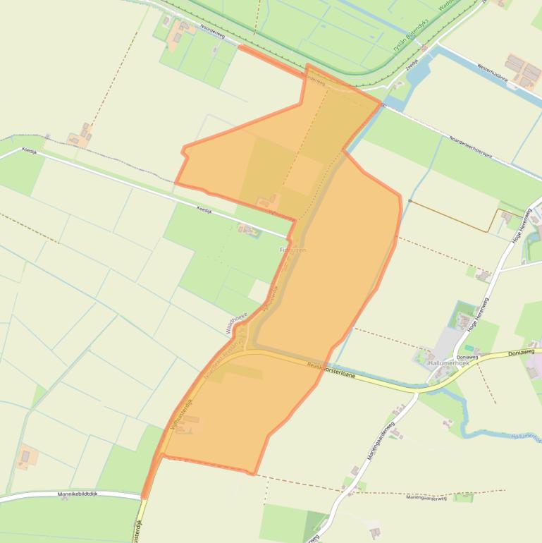 Kaart van postcodegebied 9074TE.