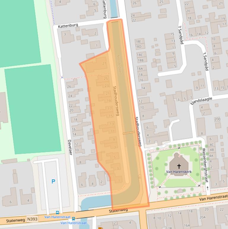 Kaart van postcodegebied 9076AA.