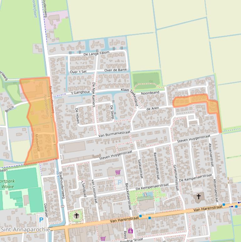 Kaart van postcodegebied 9076AB.