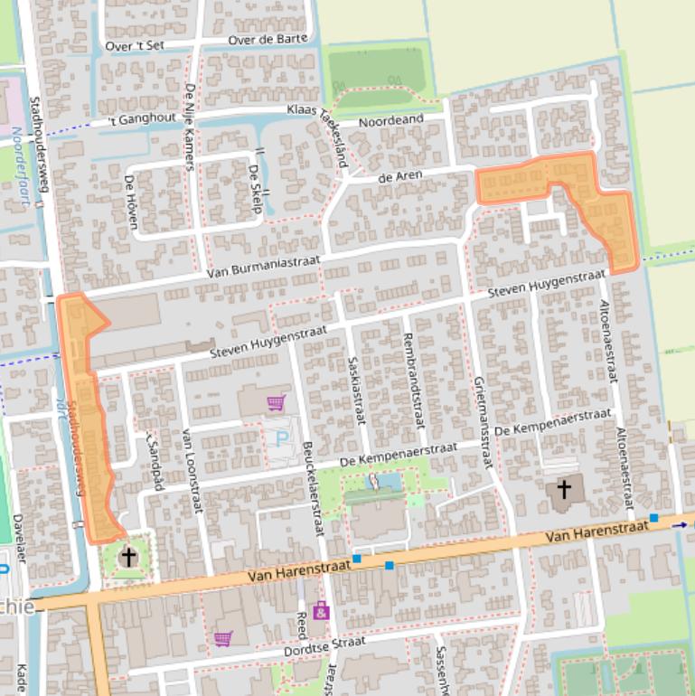 Kaart van postcodegebied 9076AC.