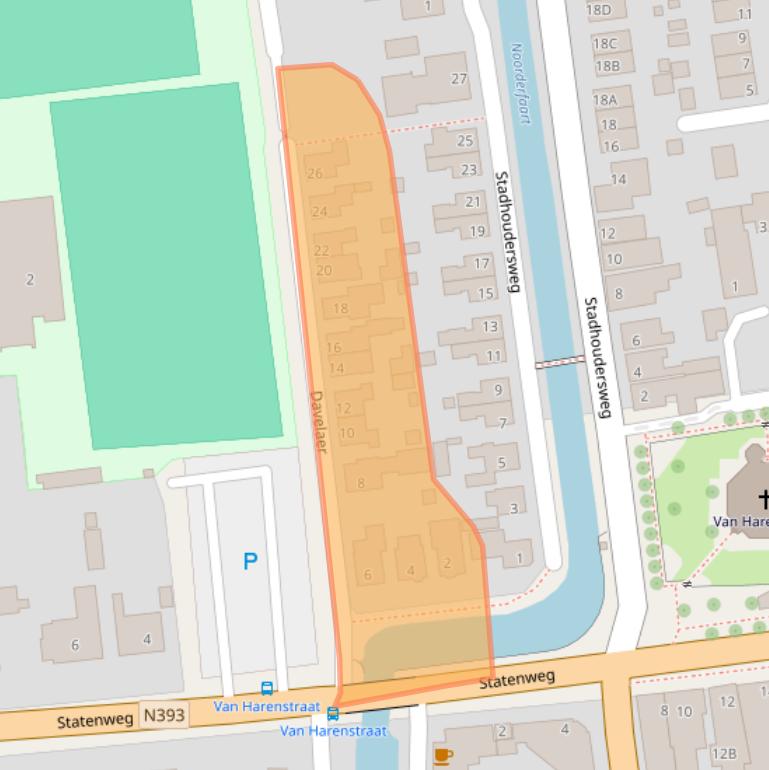 Kaart van postcodegebied 9076AH.