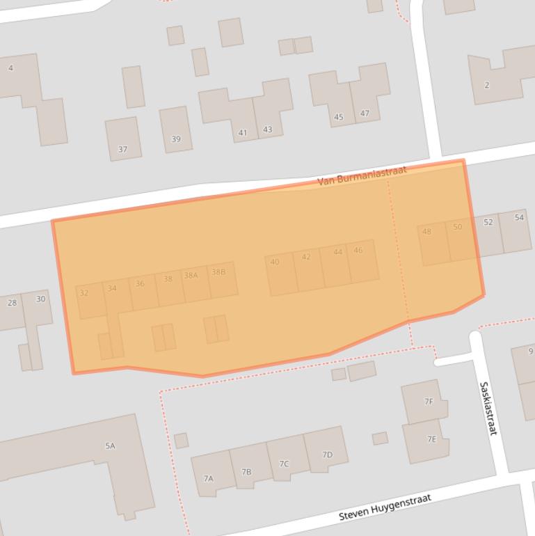 Kaart van postcodegebied 9076AM.