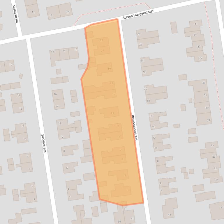 Kaart van postcodegebied 9076BB.