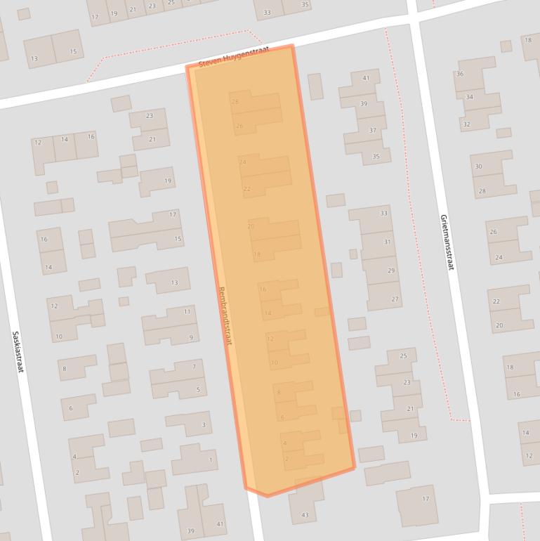 Kaart van postcodegebied 9076BC.